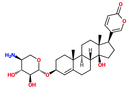 (image for) MC085461 5-[3-(5-Amino-3,4-dihydroxy-tetrahydro-pyran-2-yloxy)-14-hydroxy-10,13-dimethyl-2,3,6,7,8,9,10,11,12,13,14,15,16,17-tetradecahydro-1H-cyclopenta[a]phenanthren-17-yl]-pyran-2-one